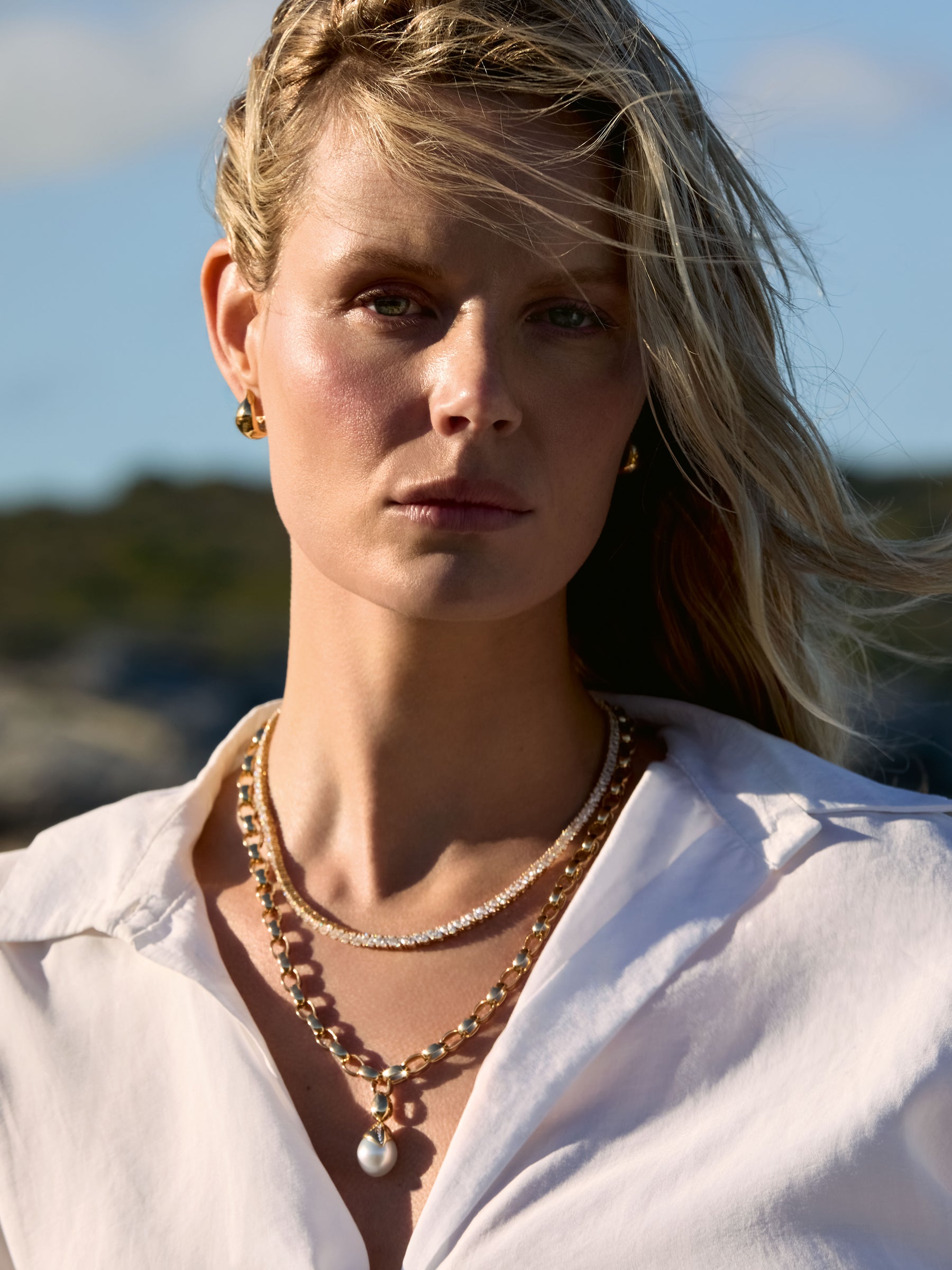 N-SIG-R-Cl-rg | Necklace SIGNATURE Rivière pear shape Diamonds