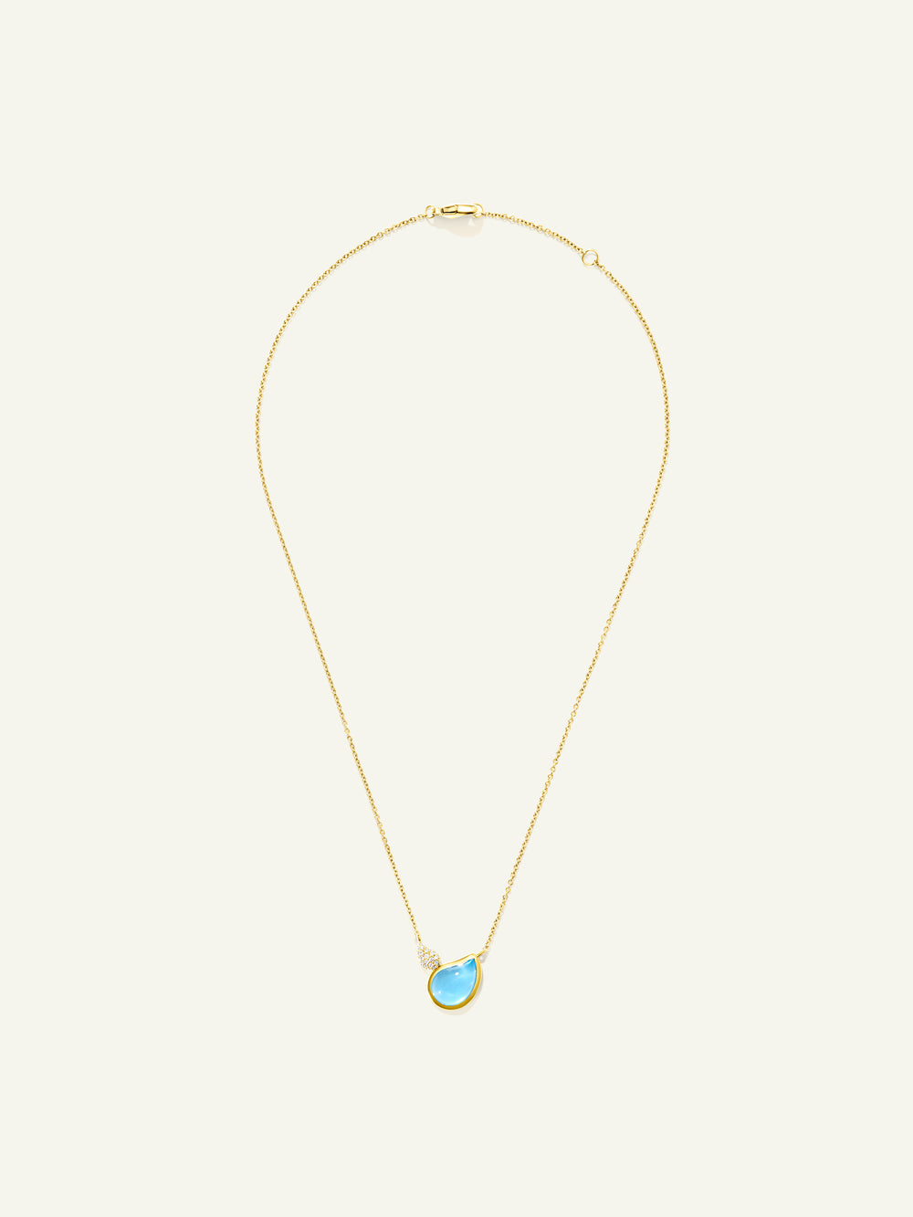Necklace SIGNATURE 2 Drops Swiss Topaz / Diamond Pavé 