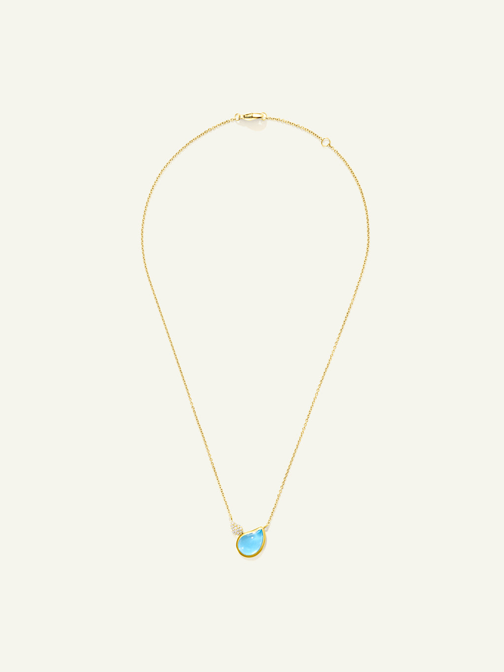 Necklace SIGNATURE 2 Drops Swiss Topaz / Diamond Pavé