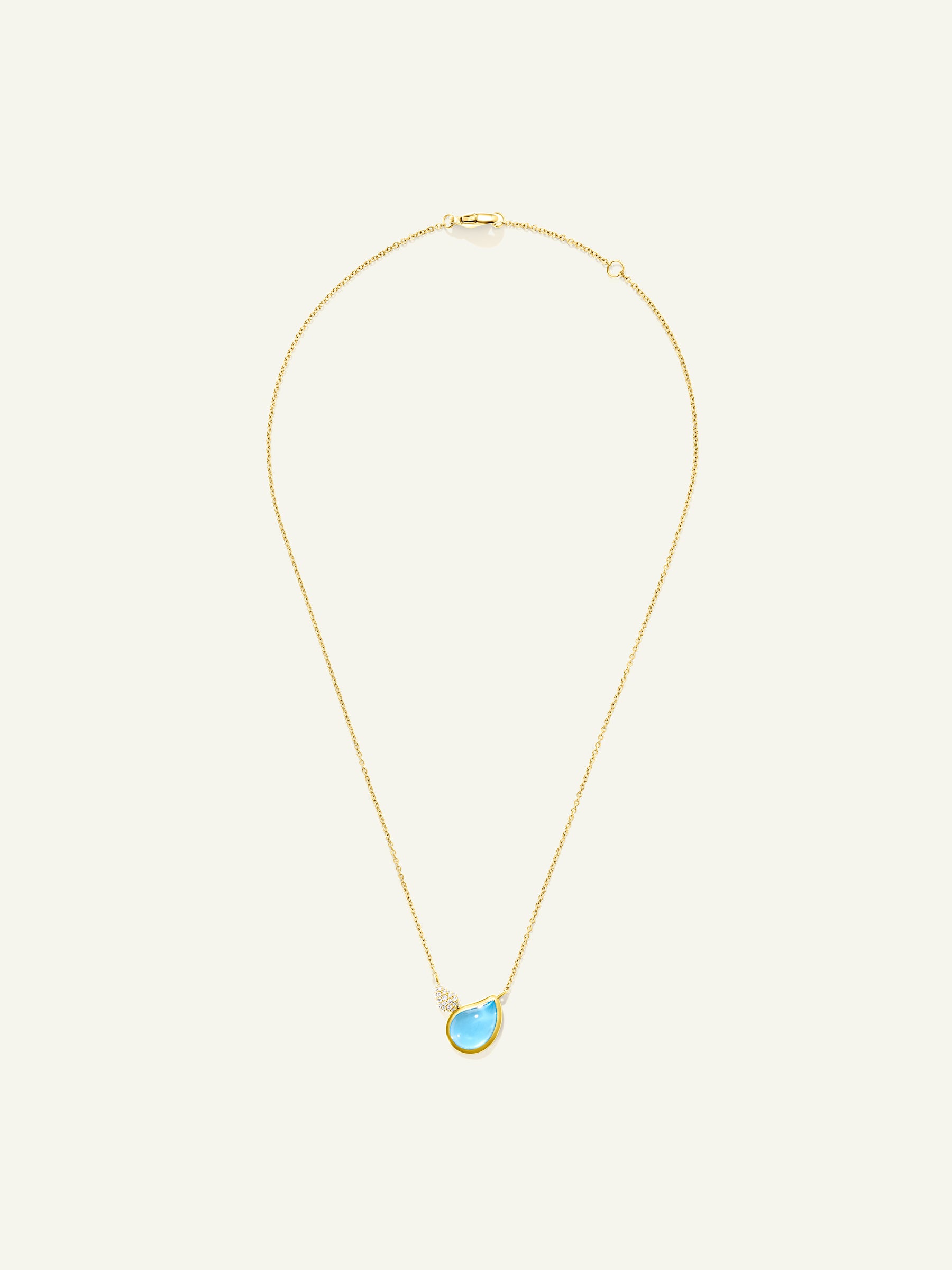 Necklace SIGNATURE 2 Drops Swiss Topaz / Diamond Pavé