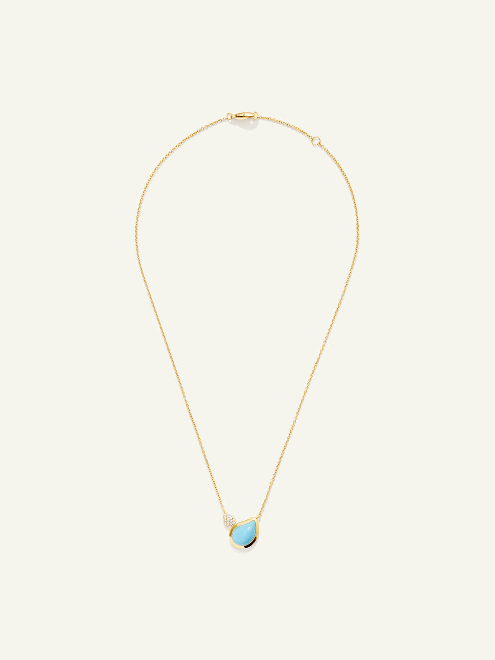Necklace SIGNATURE 2 Drops Turquoise / Diamond Pavé 