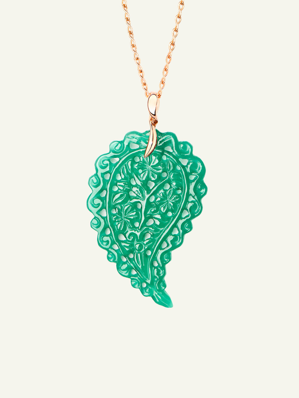 INDIA Large Pendant with Green Onyx