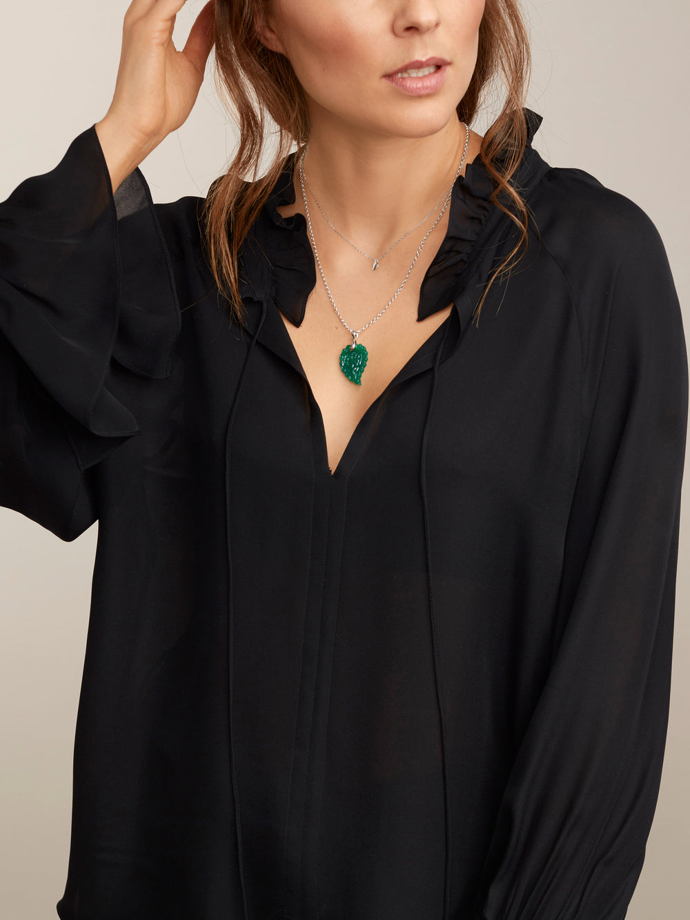 INDIA Small Pendant with Green Onyx