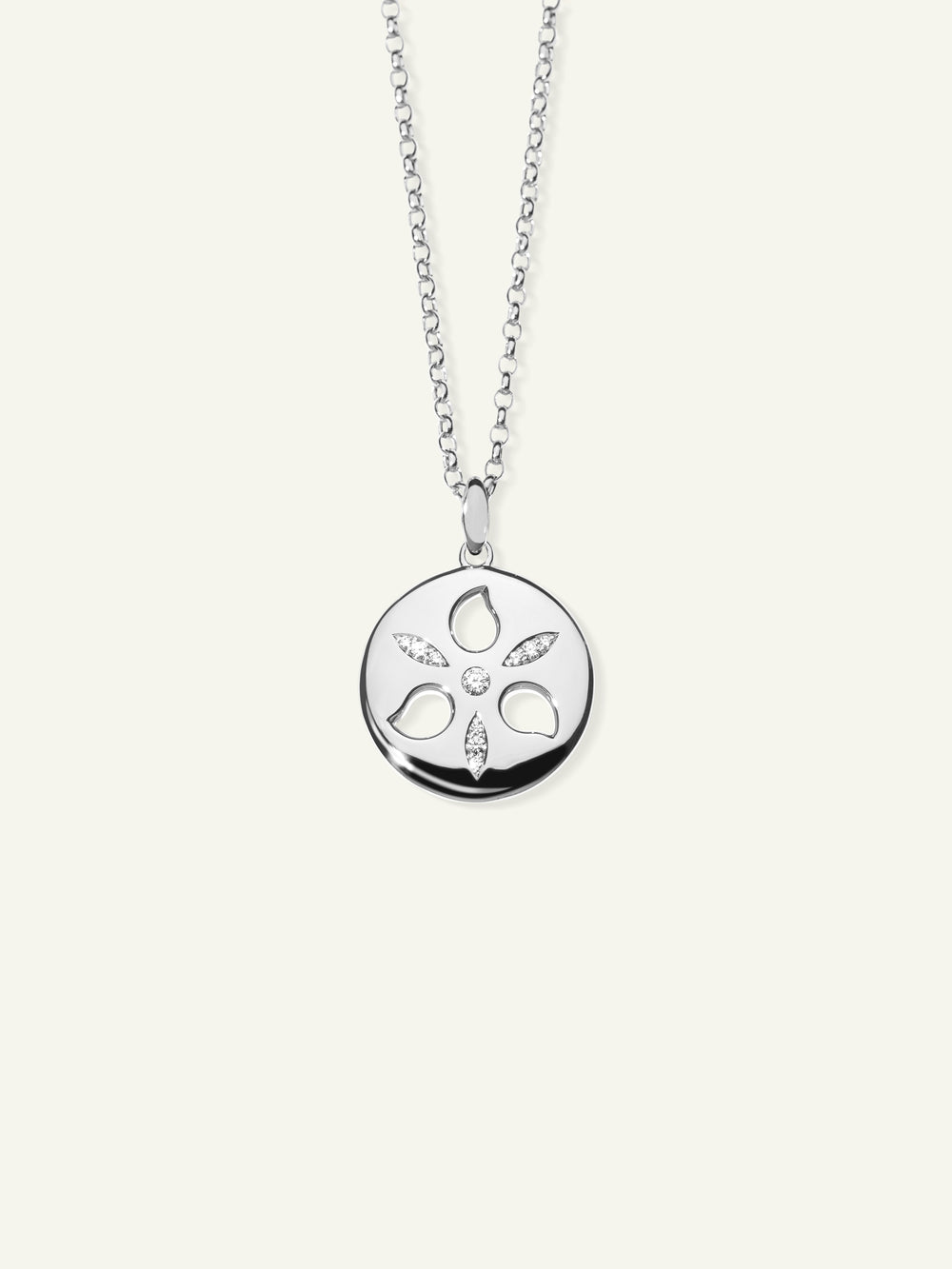 Pendant SAND DOLLAR medium 18K white gold