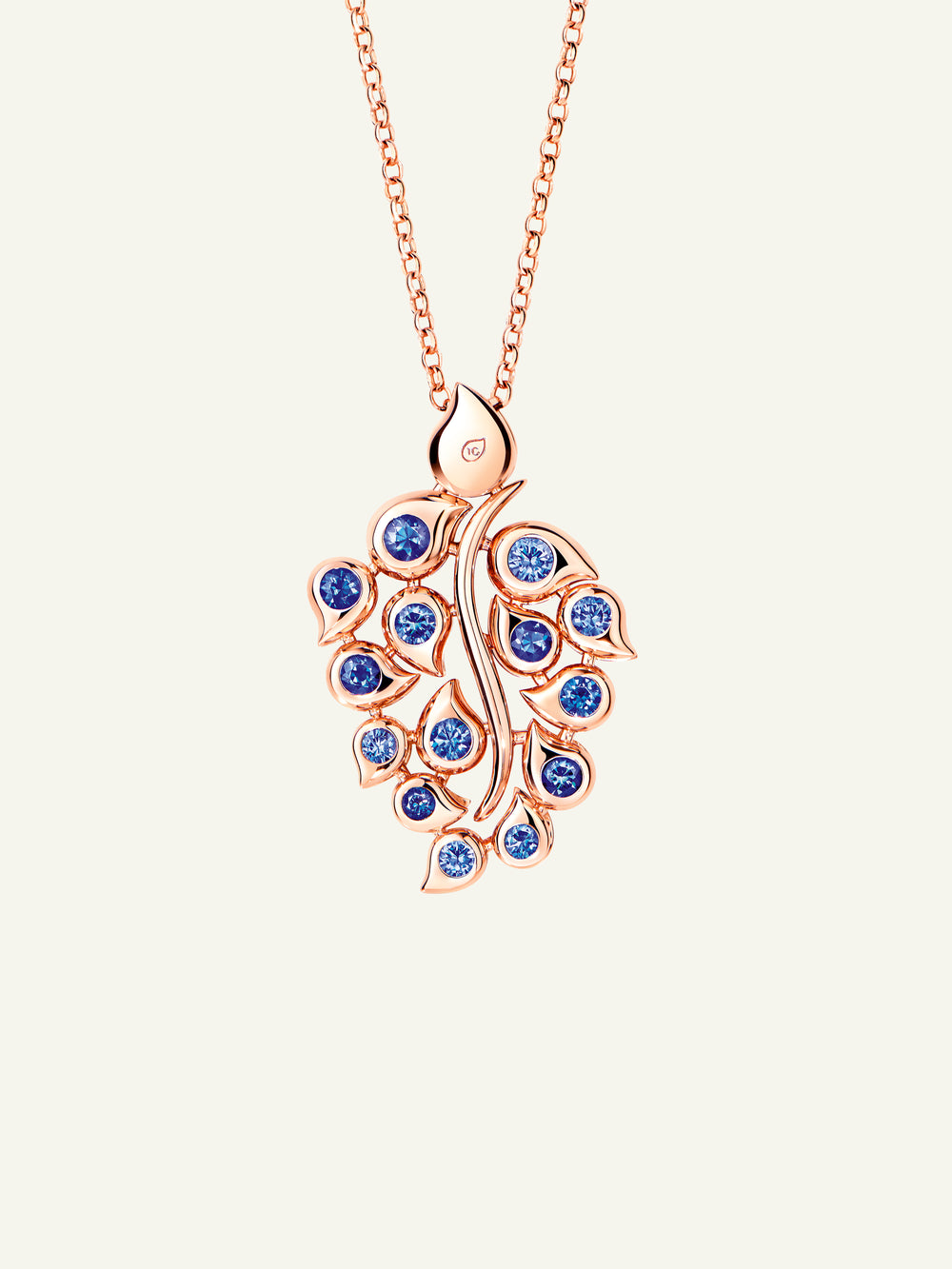 SNOWFLAKES Leaf Pendant in 'Classic' / 'Sky'