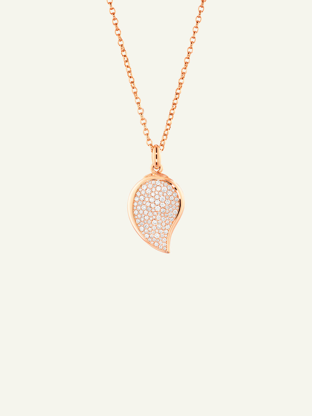 Pendant SIGNATURE Wave small Diamond Pavé 18K rose gold