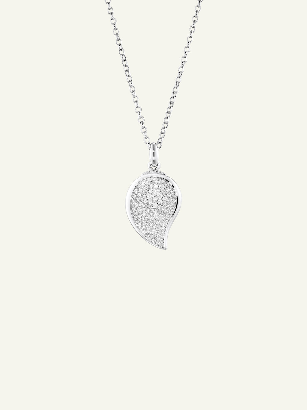 Pendant SIGNATURE Wave small Diamond Pavé 18K white gold