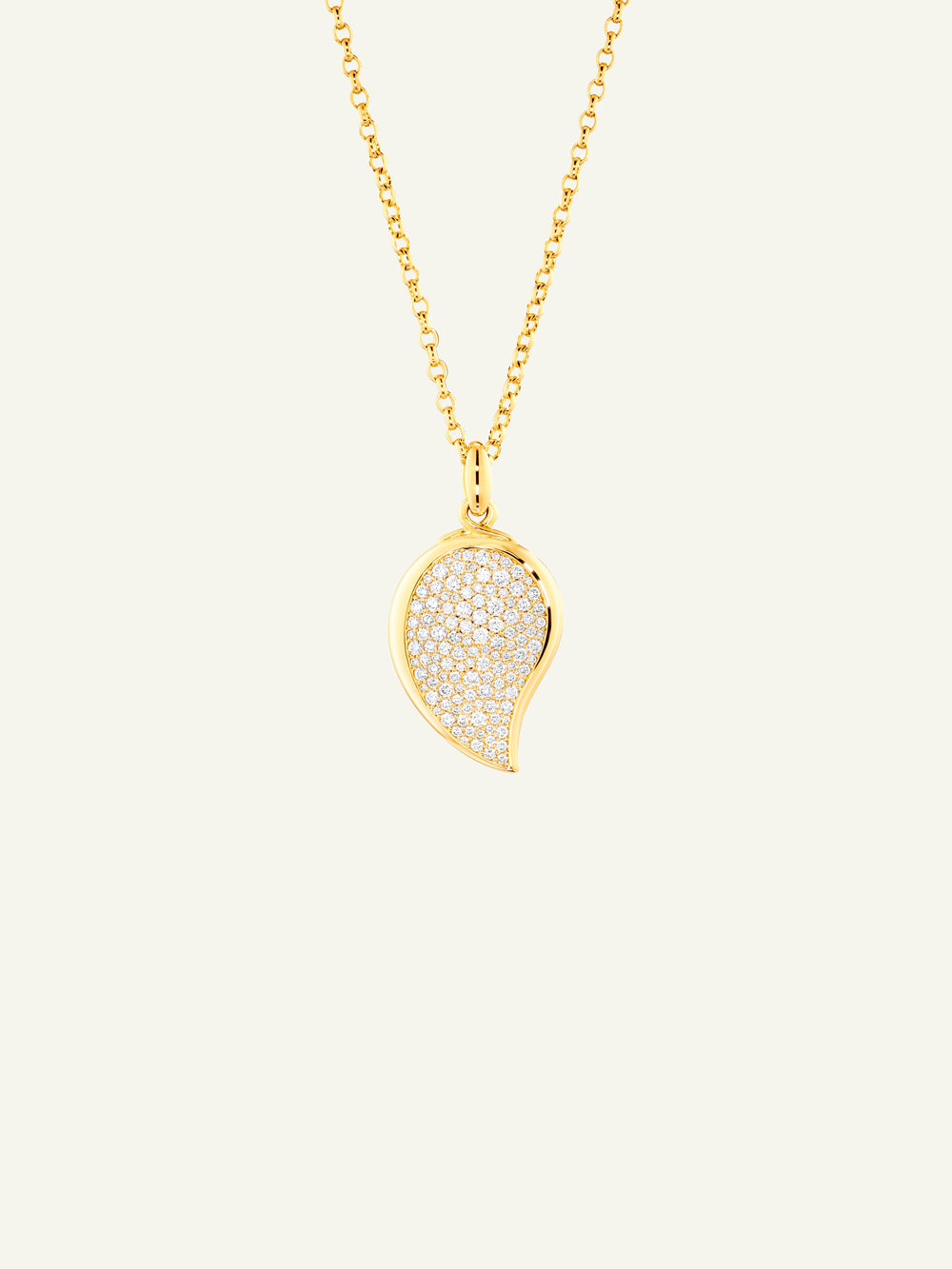 Pendant SIGNATURE Wave small Diamond Pavé 18K yellow gold