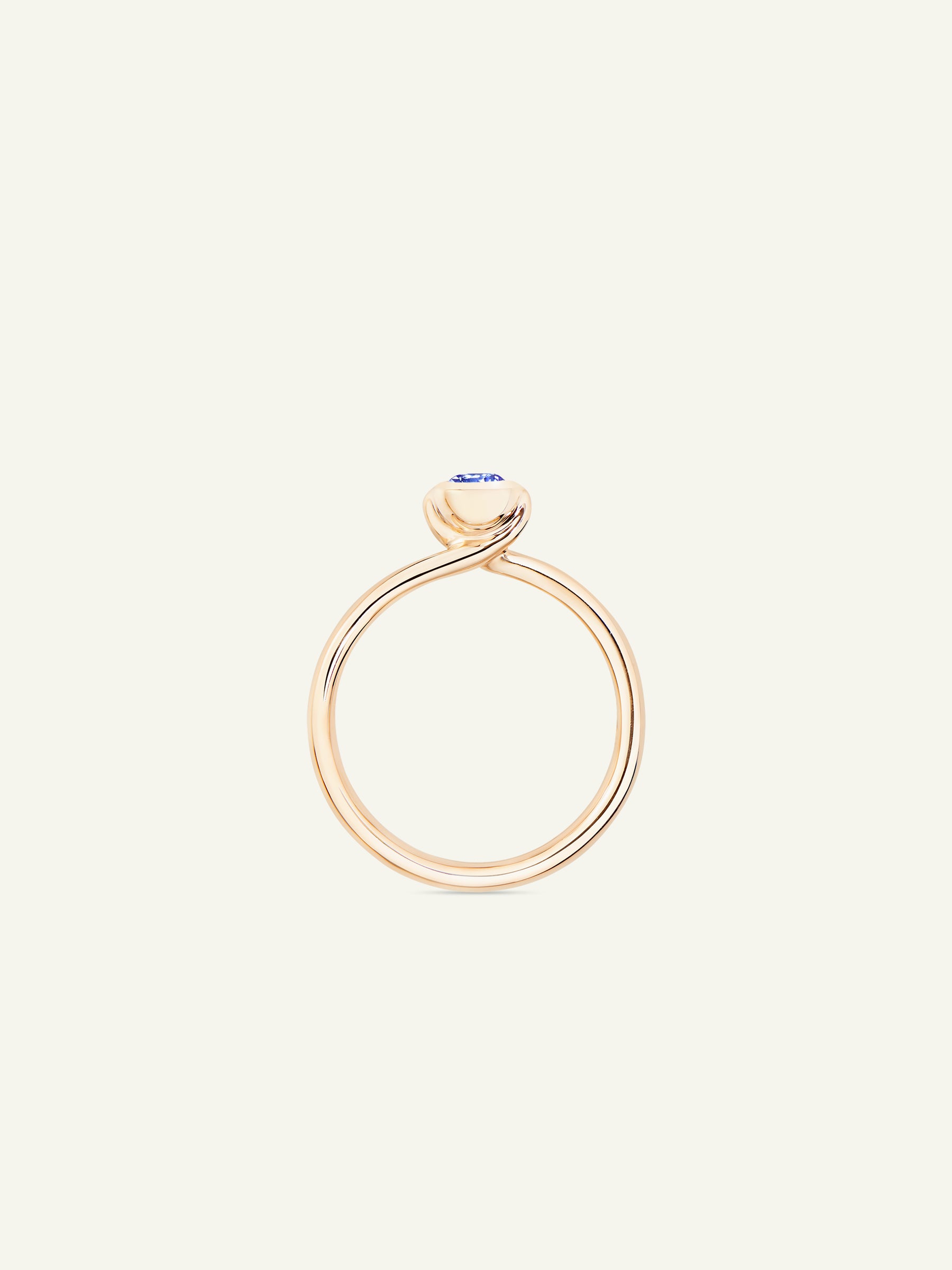 Ring BOUTON Solitaire Sapphire blue blauer Saphir