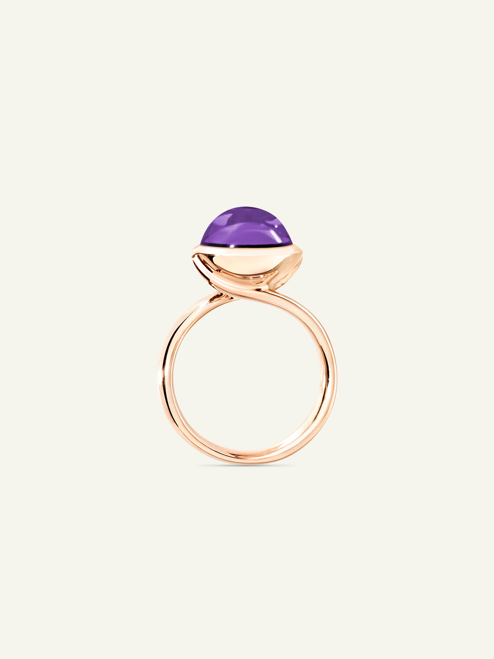 BOUTON Large Ring mit Amethyst