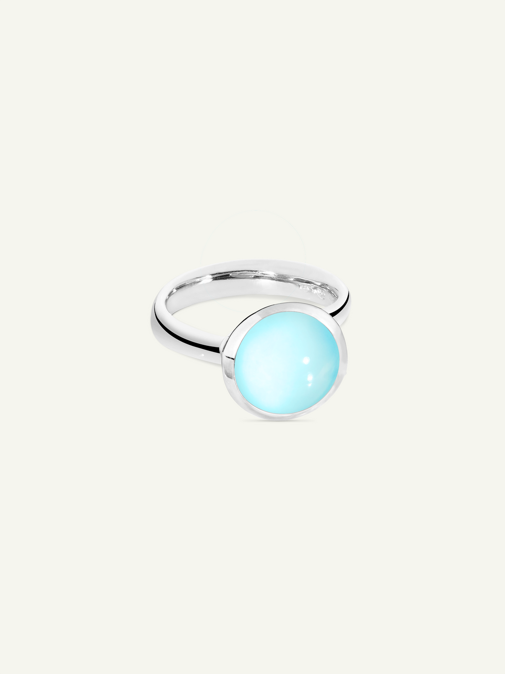 Ring BOUTON large Aqua Chalcedony Aqua Chalcedon