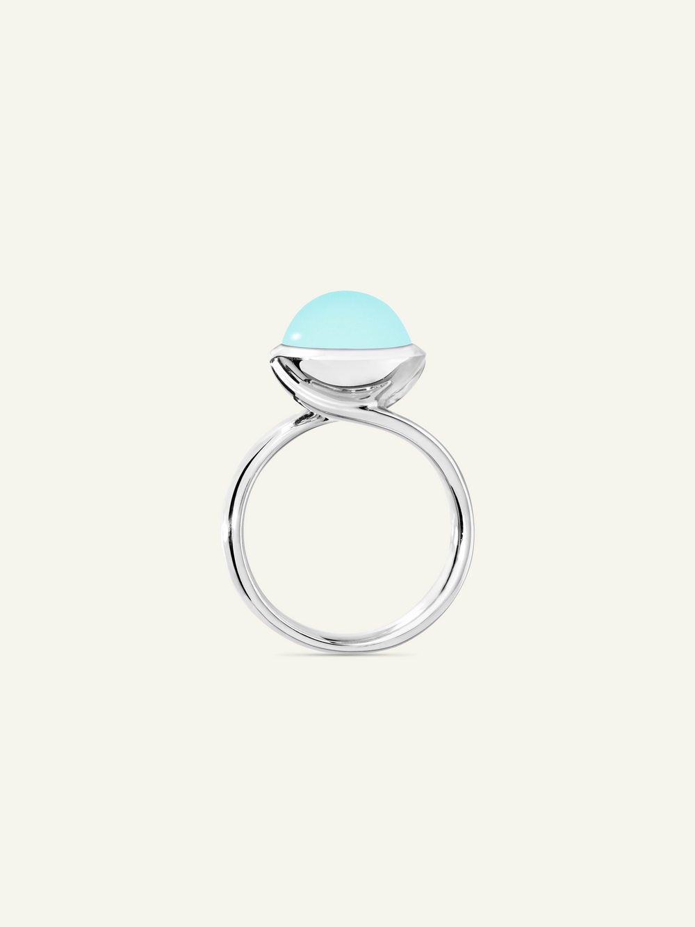 Ring BOUTON large Aqua Chalcedony Aqua Chalcedon