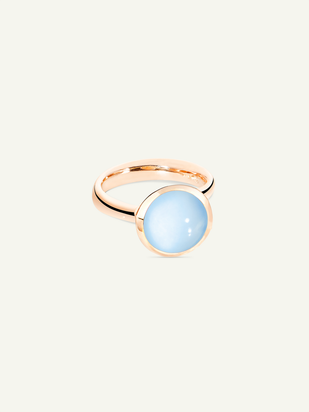 Ring BOUTON large Chalcedony blue Blauer Chalcedon