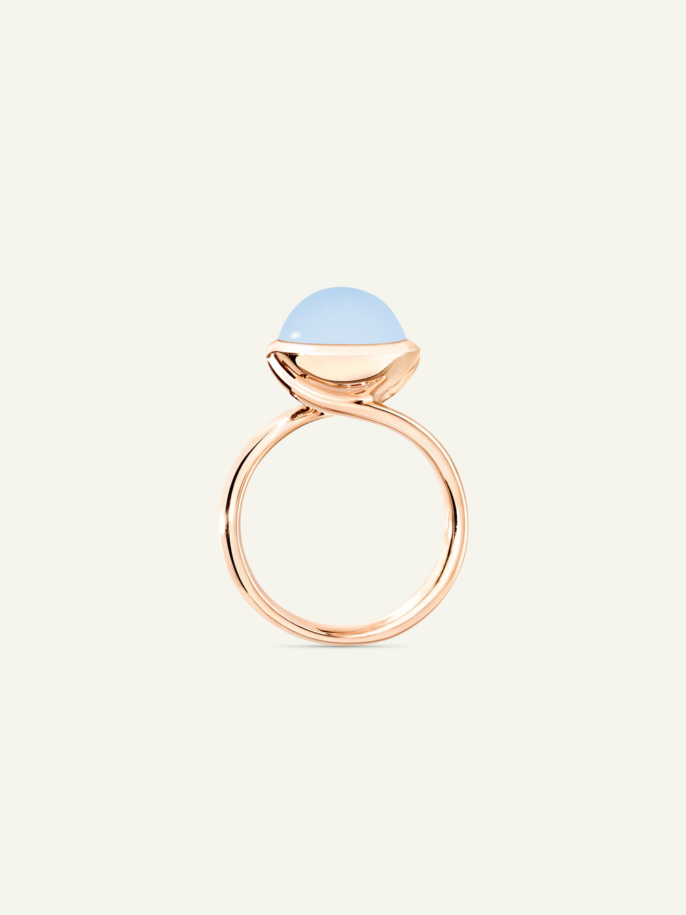 Ring BOUTON large Chalcedony blue Blauer Chalcedon