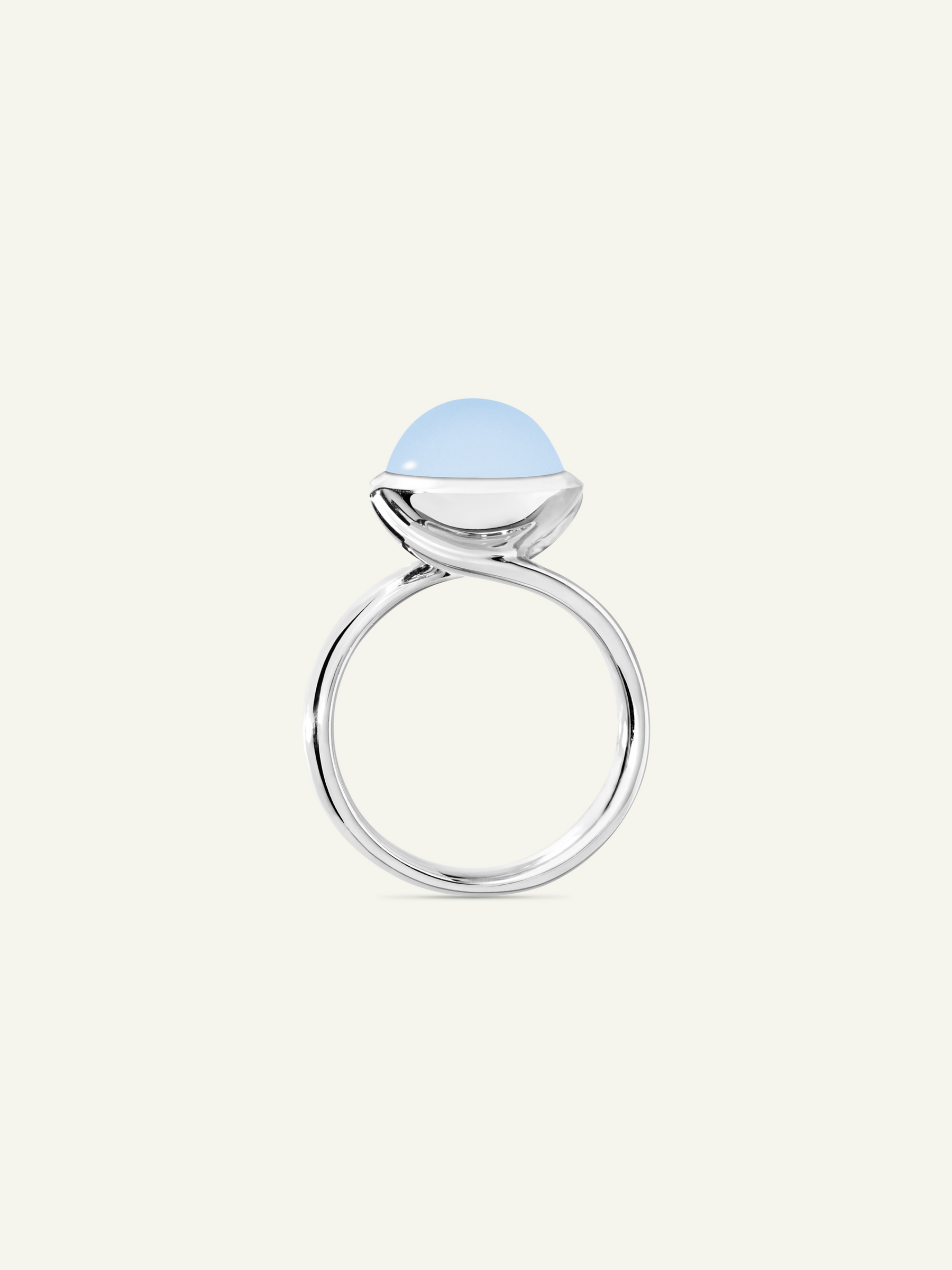 Ring BOUTON large Chalcedony blue blue Chalcedony