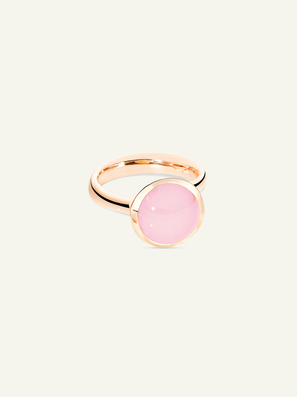 Ring BOUTON large Chalcedony pink pinker Chalcedon
