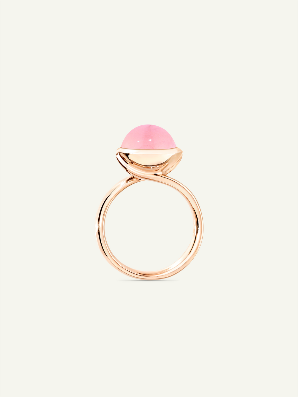 Ring BOUTON large Chalcedony pink pinker Chalcedon