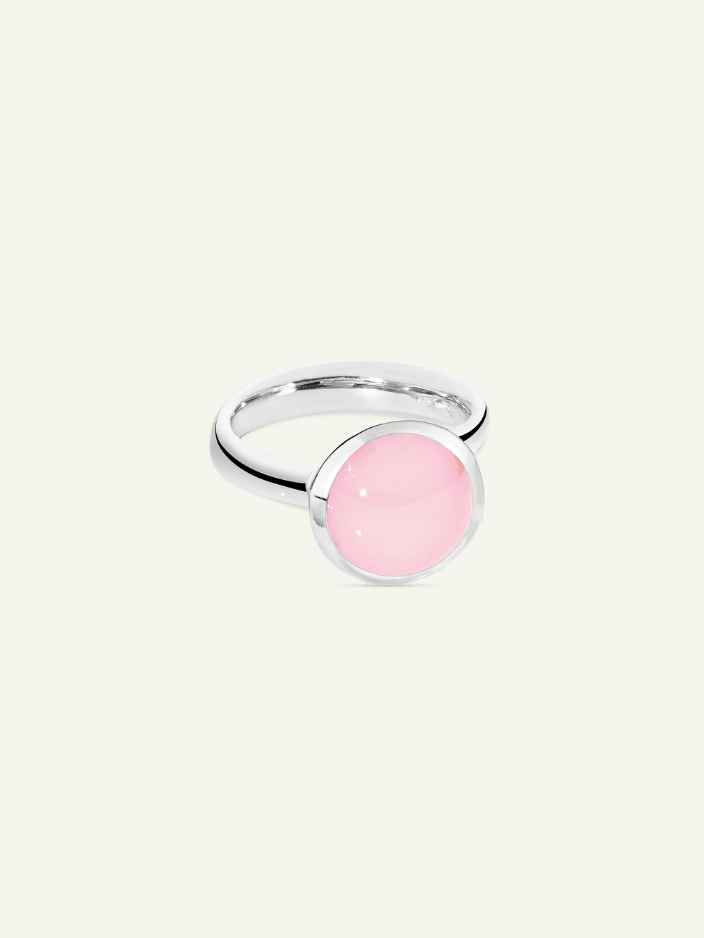 Ring BOUTON large Chalcedony pink pinker Chalcedon