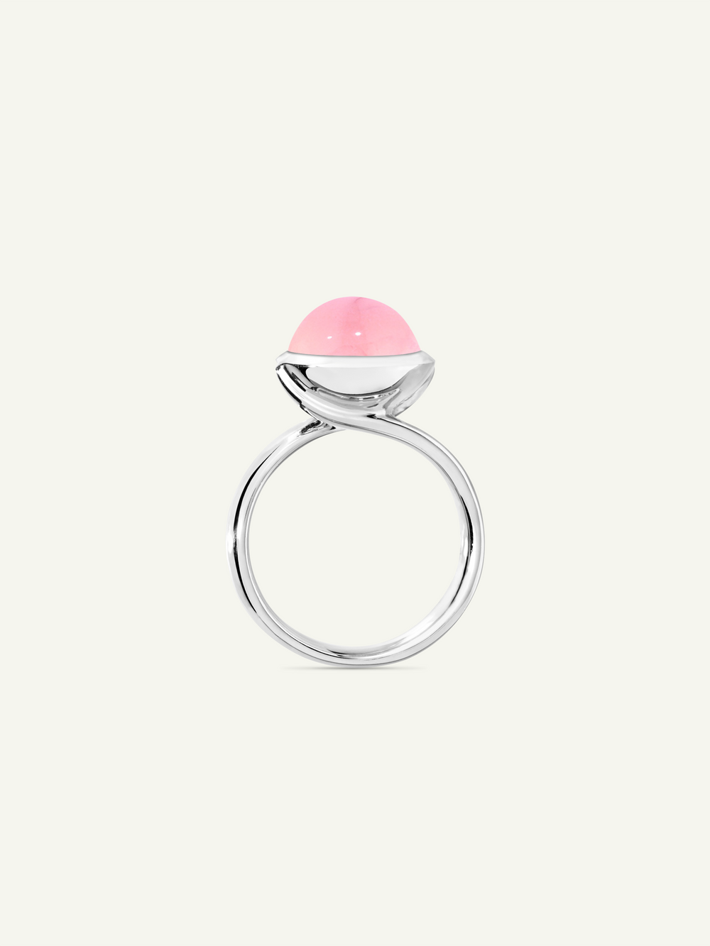Ring BOUTON large Chalcedony pink pinker Chalcedon