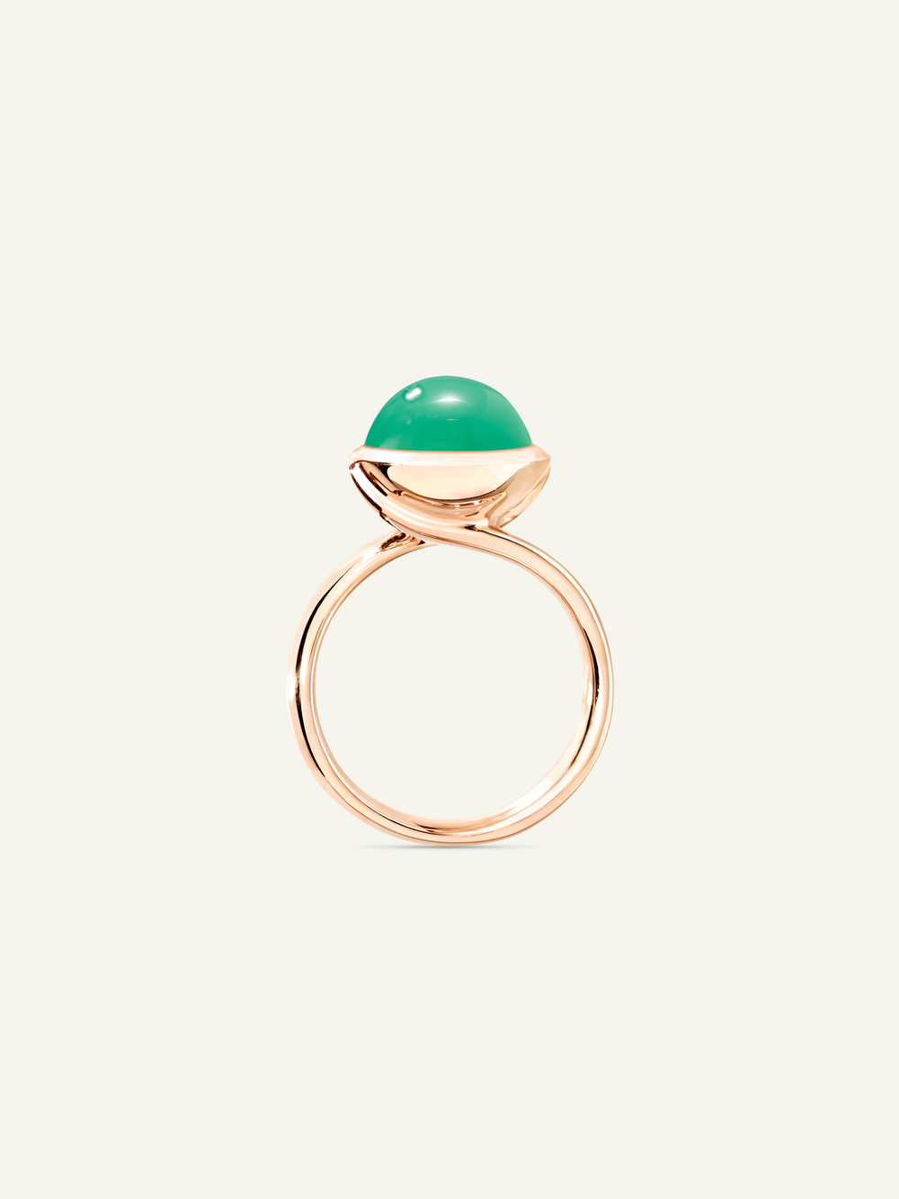 R-BOU-l-Chry-rg | BOUTON Large Ring with Chrysoprase