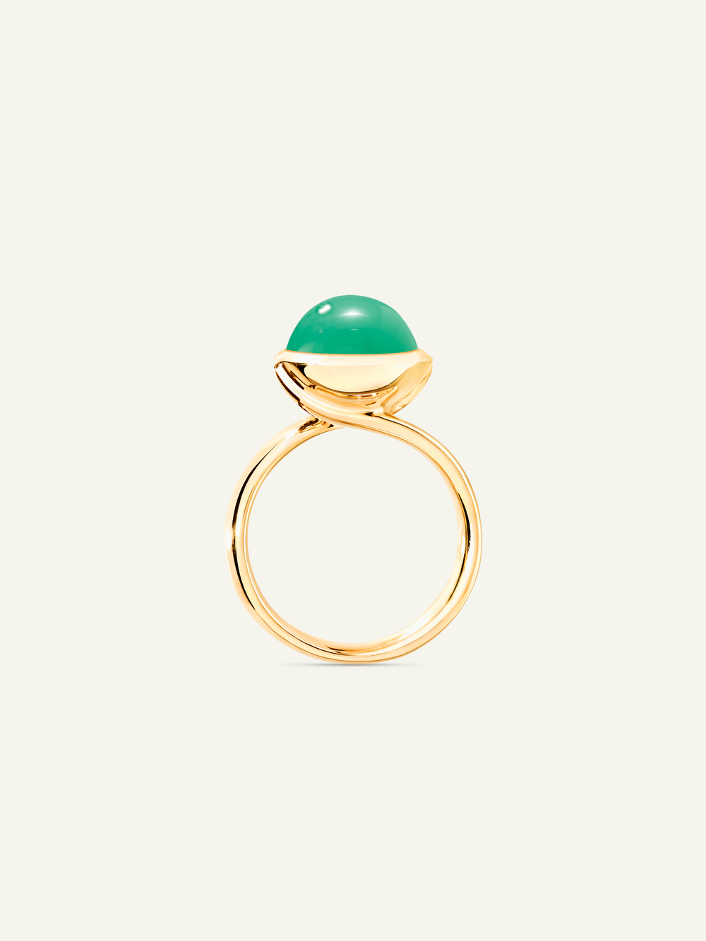 Ring BOUTON large Chrysoprase Chrysopras
