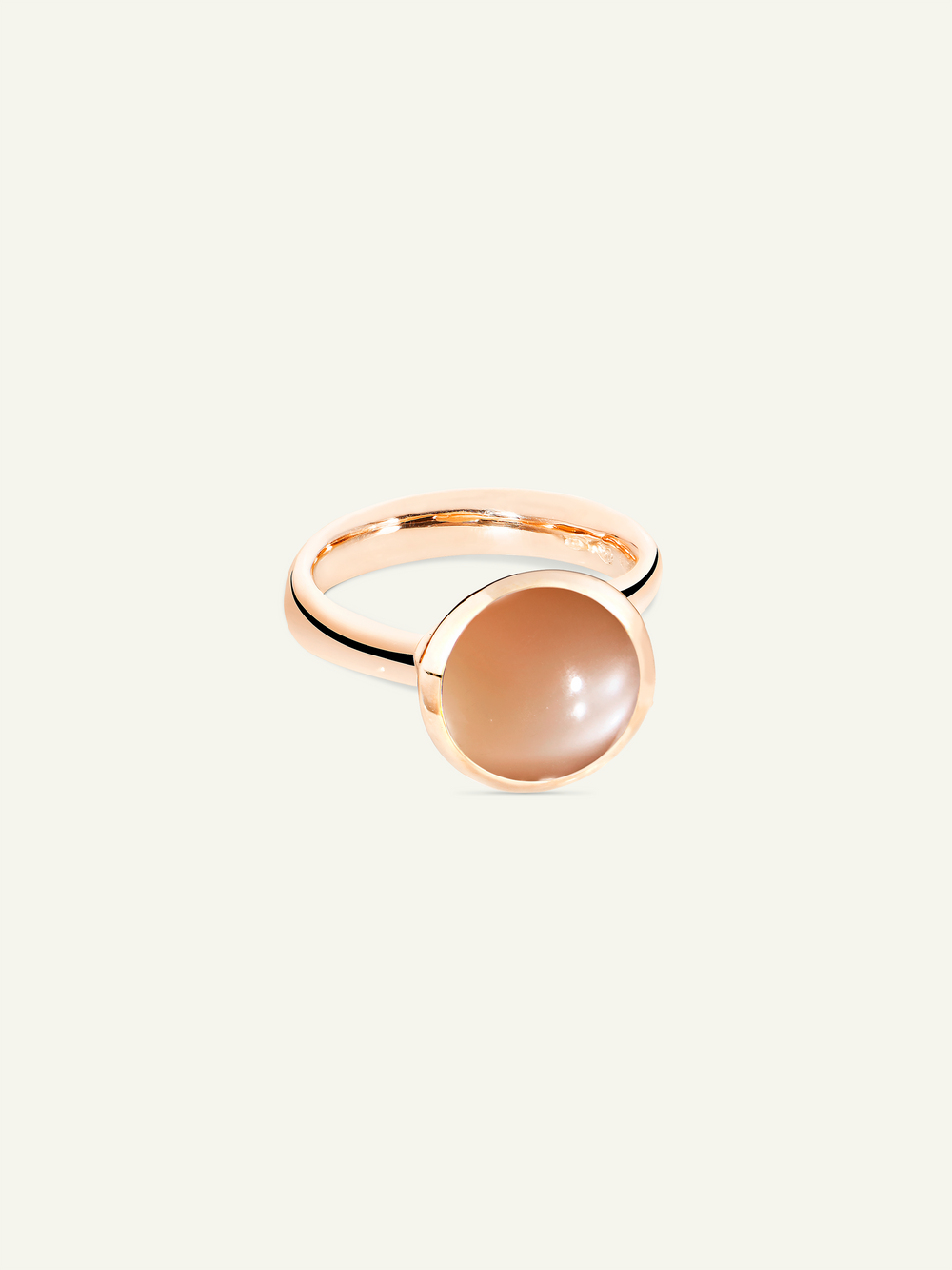 Ring BOUTON large Moonstone brown Brauner Mondstein