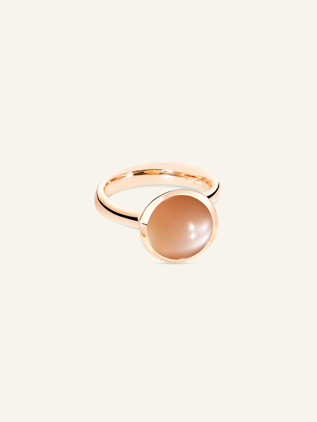 Ring BOUTON large Moonstone brown Brauner Mondstein