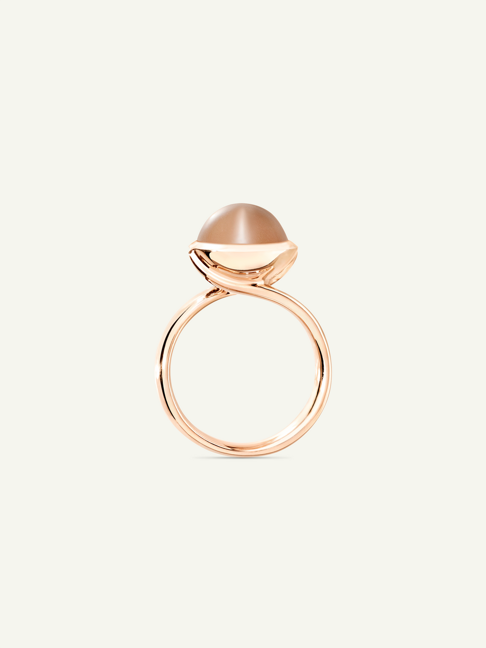 Ring BOUTON large Moonstone brown Brauner Mondstein