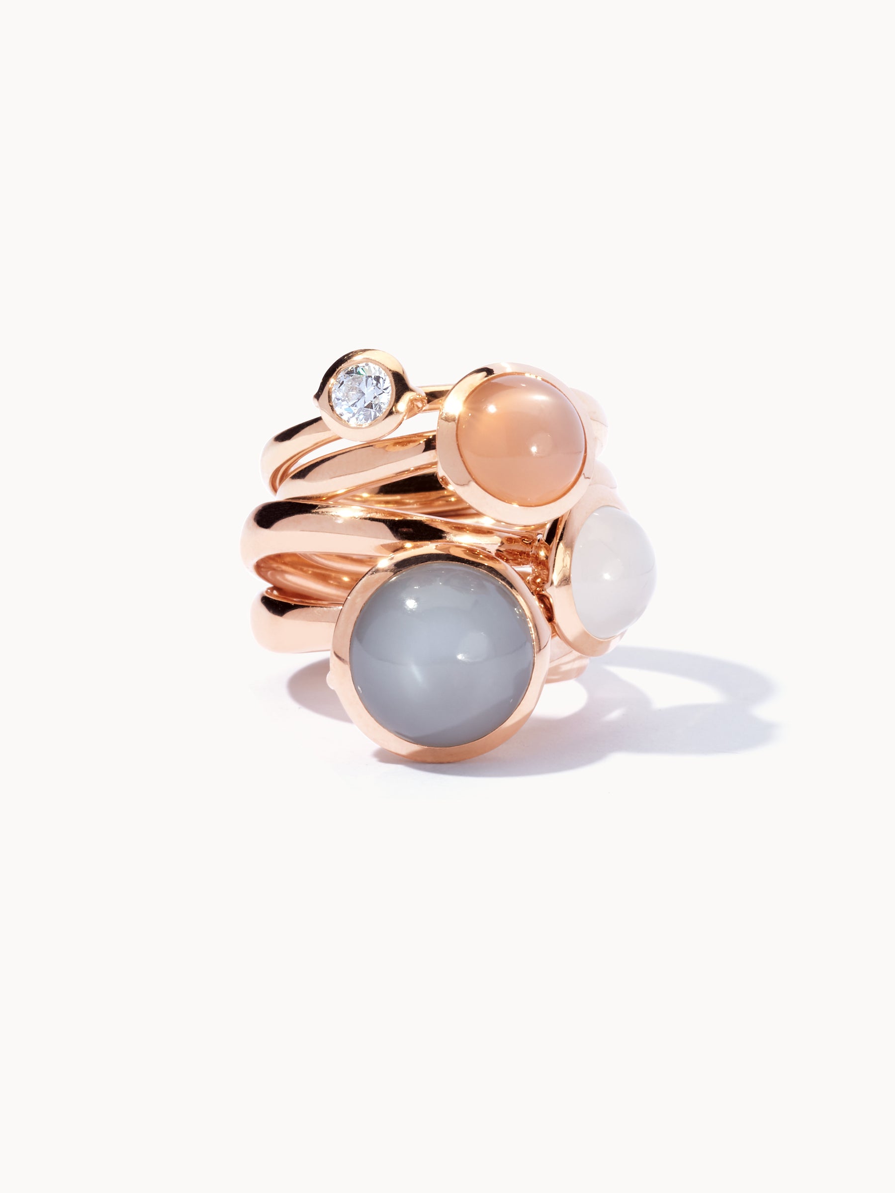 BOUTON Large Ring mit Grauem Mondstein