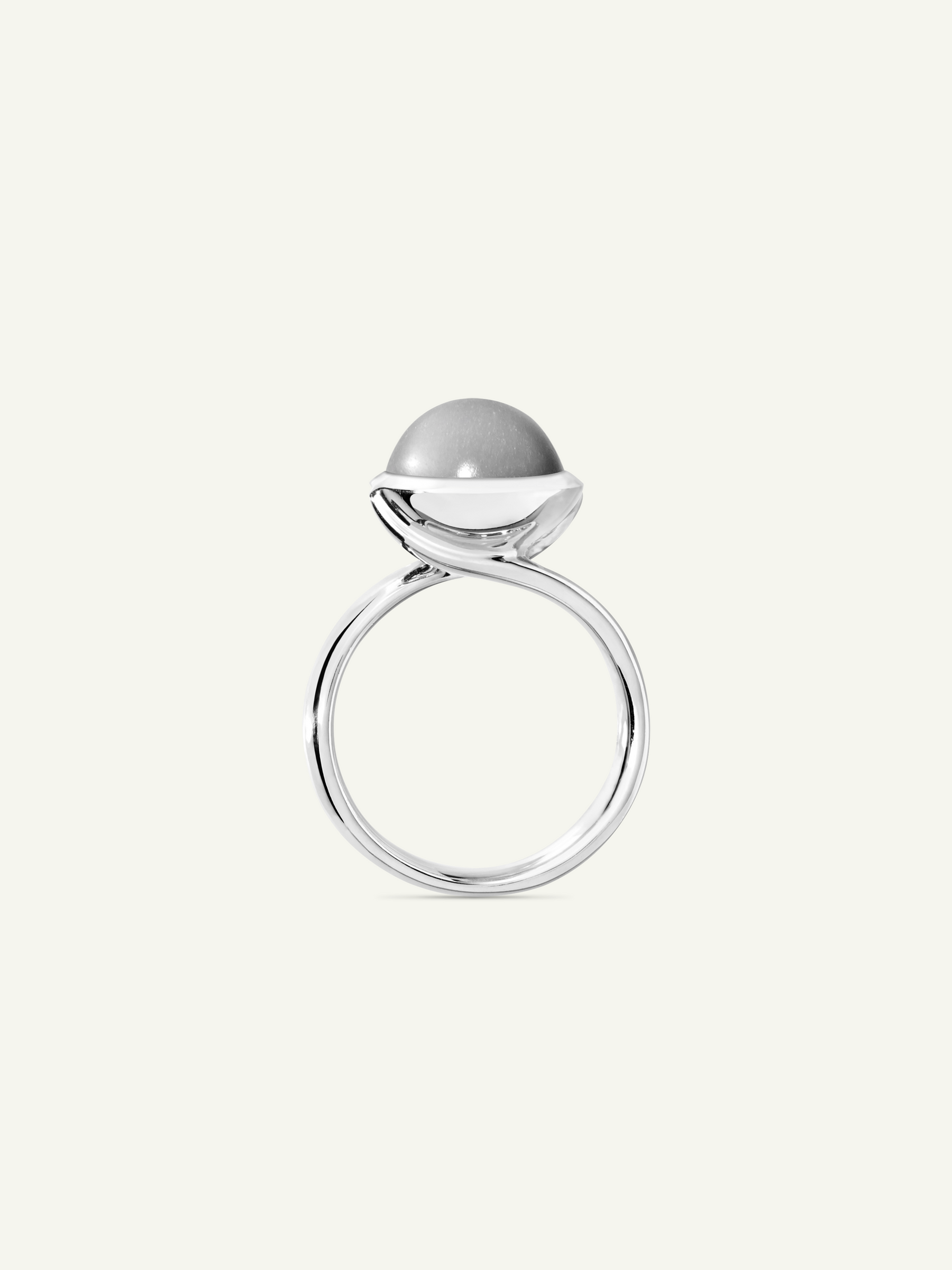 Ring BOUTON large Moonstone grey grauer Mondstein