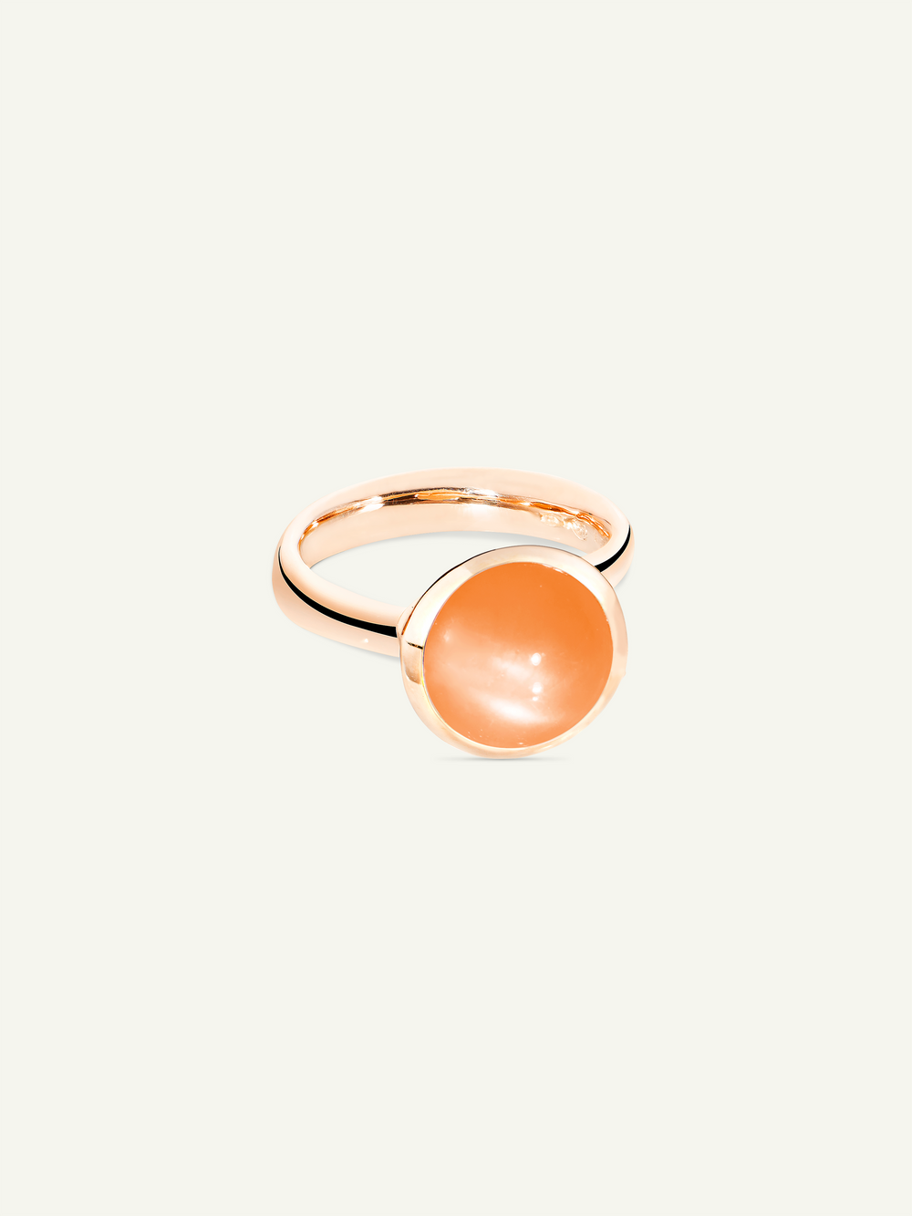 Ring BOUTON large Moonstone orange oranger Mondstein