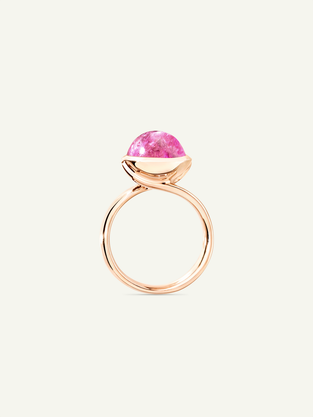 R-BOU-l-TuRo-rg | BOUTON Large Ring with Rose Tourmaline