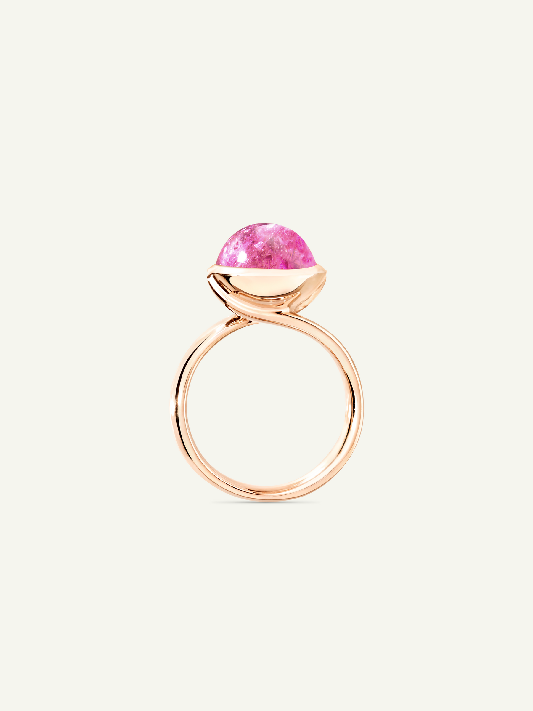 R-BOU-l-TuRo-rg | BOUTON Large Ring with Rose Tourmaline
