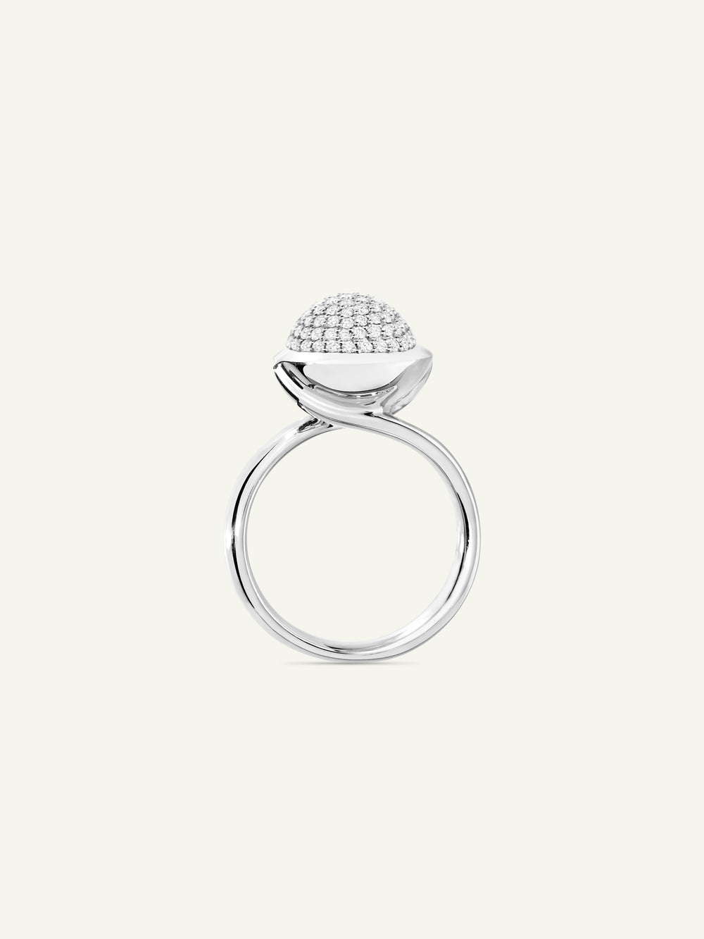 Ring BOUTON large Diamond Pavé 18K Weißgold