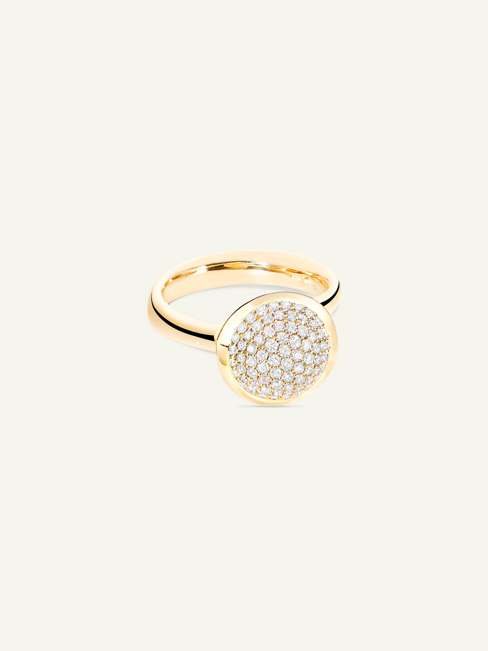 Ring BOUTON large Diamond Pavé 18K Gelbgold