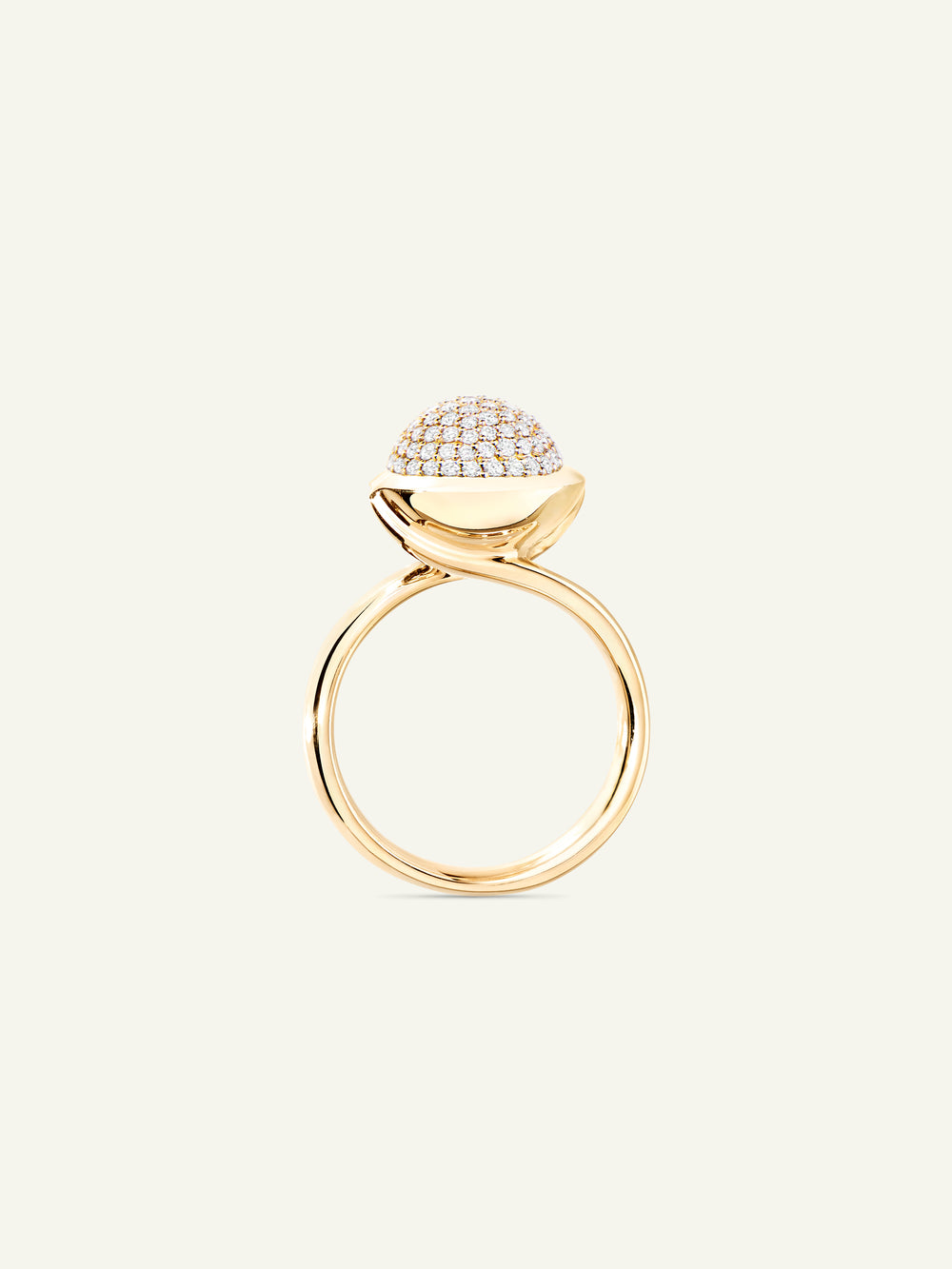 Ring BOUTON large Diamond Pavé 18K Gelbgold