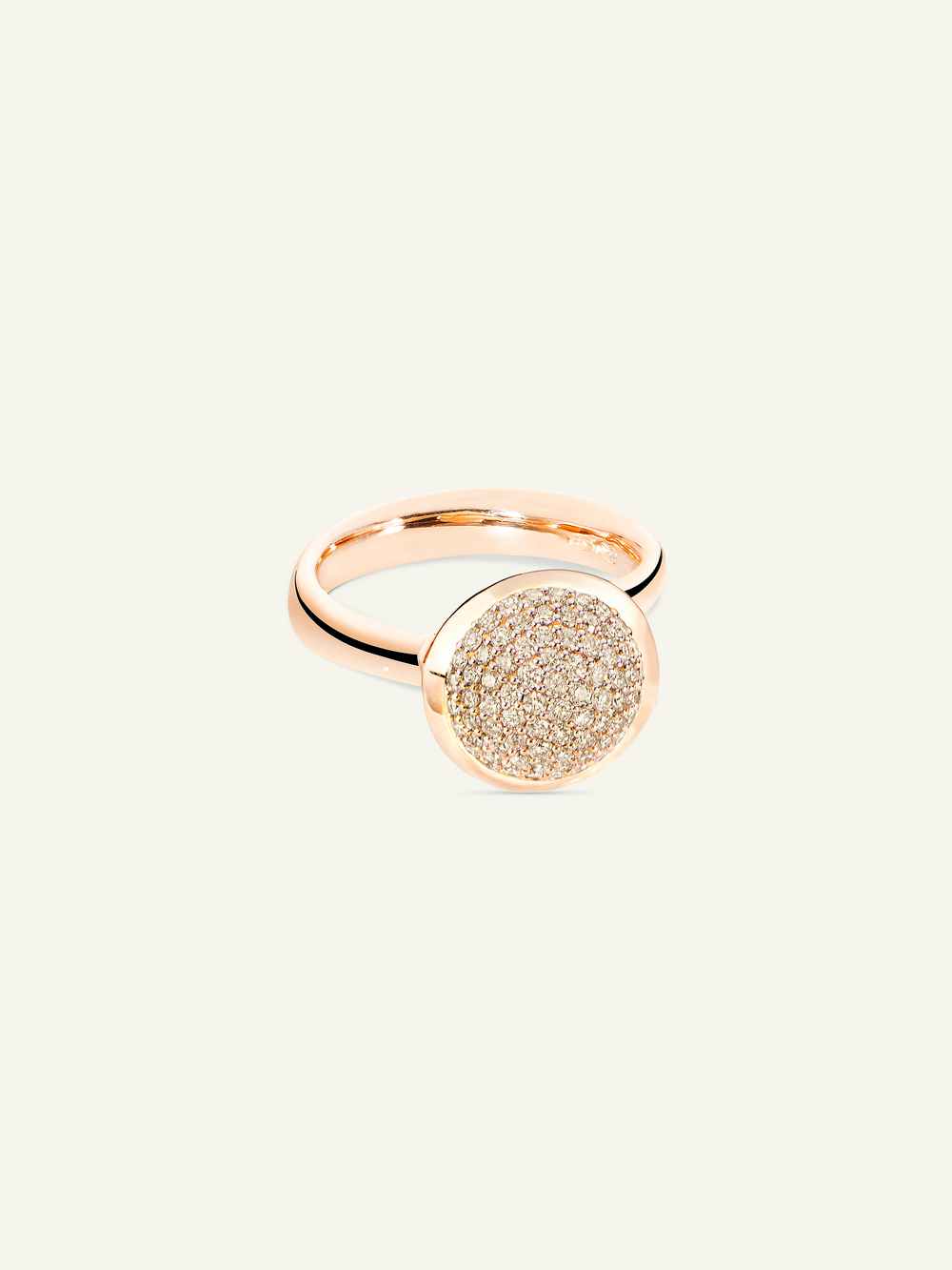 R-BOU-l-pD-rg | BOUTON Large Ring with Champagne Diamant Pavé
