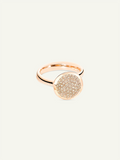BOUTON Large Ring mit Champagne Diamant Pavé