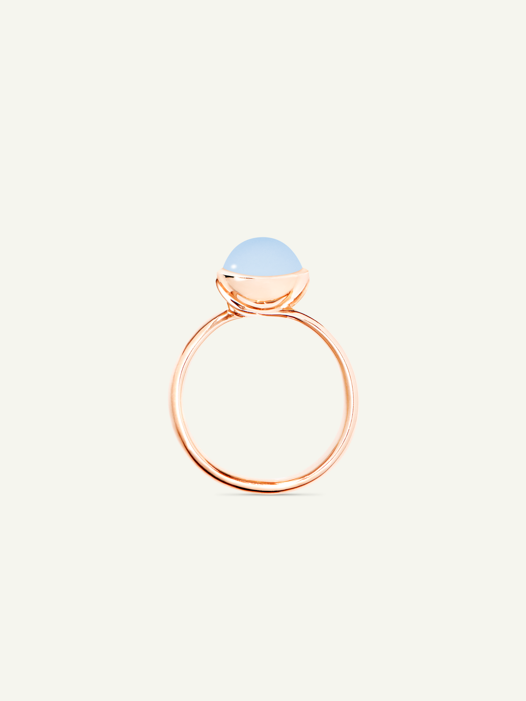 Ring BOUTON small Chalcedony blue blue Chalcedony