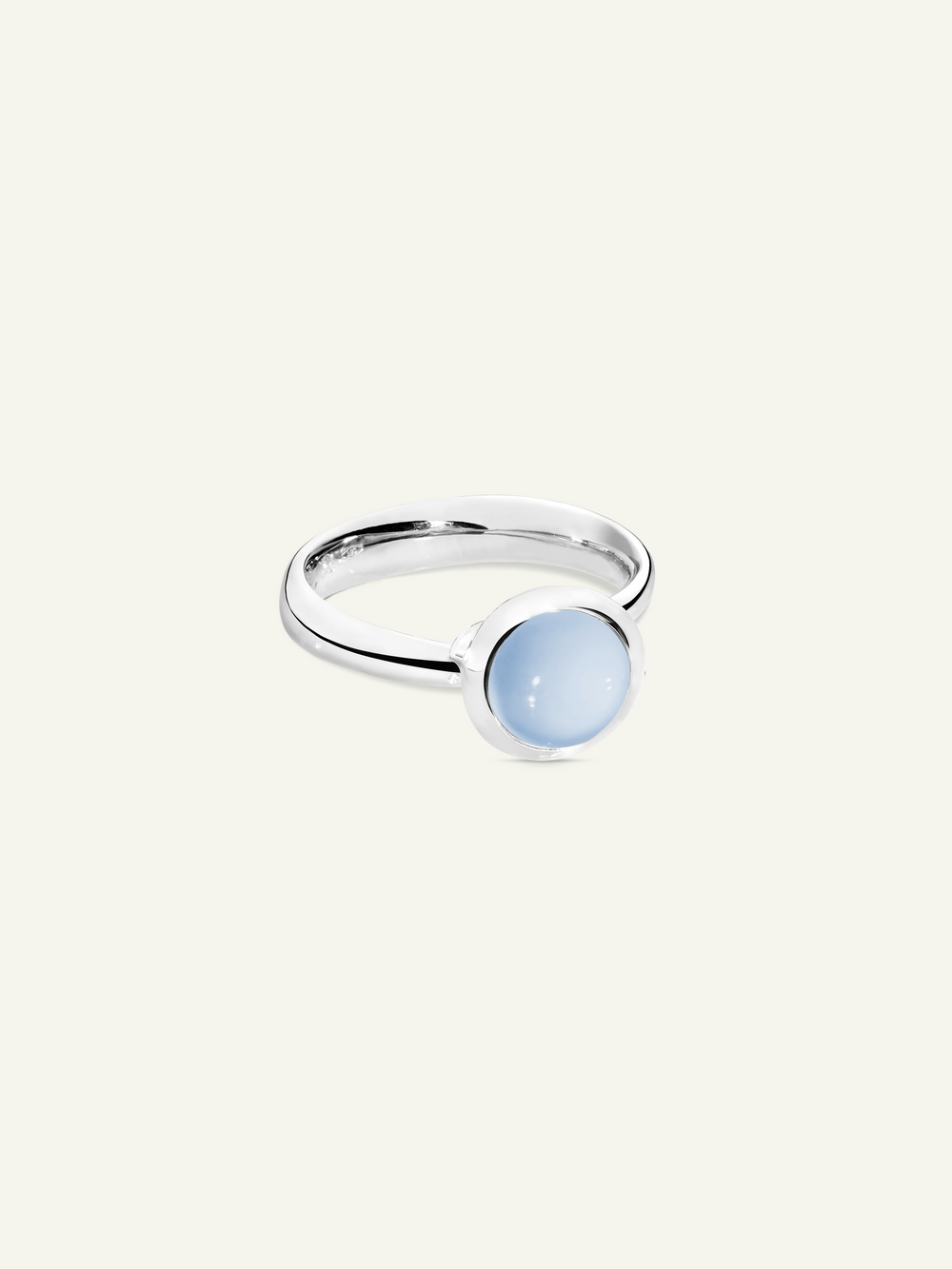 Ring BOUTON small Chalcedony blue Blauer Chalcedon