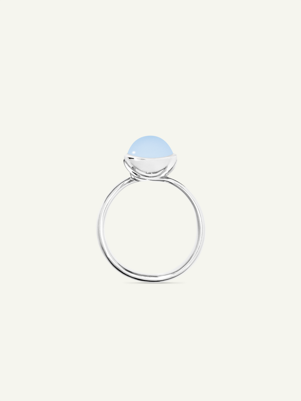 Ring BOUTON small Chalcedony blue Blauer Chalcedon