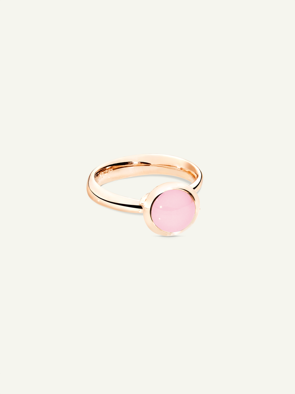 Ring BOUTON small Chalcedony pink pinker Chalcedon
