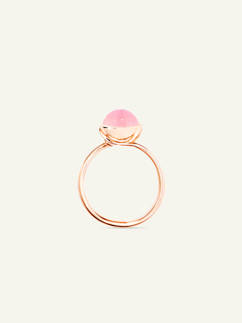 Ring BOUTON small Chalcedony pink pinker Chalcedon