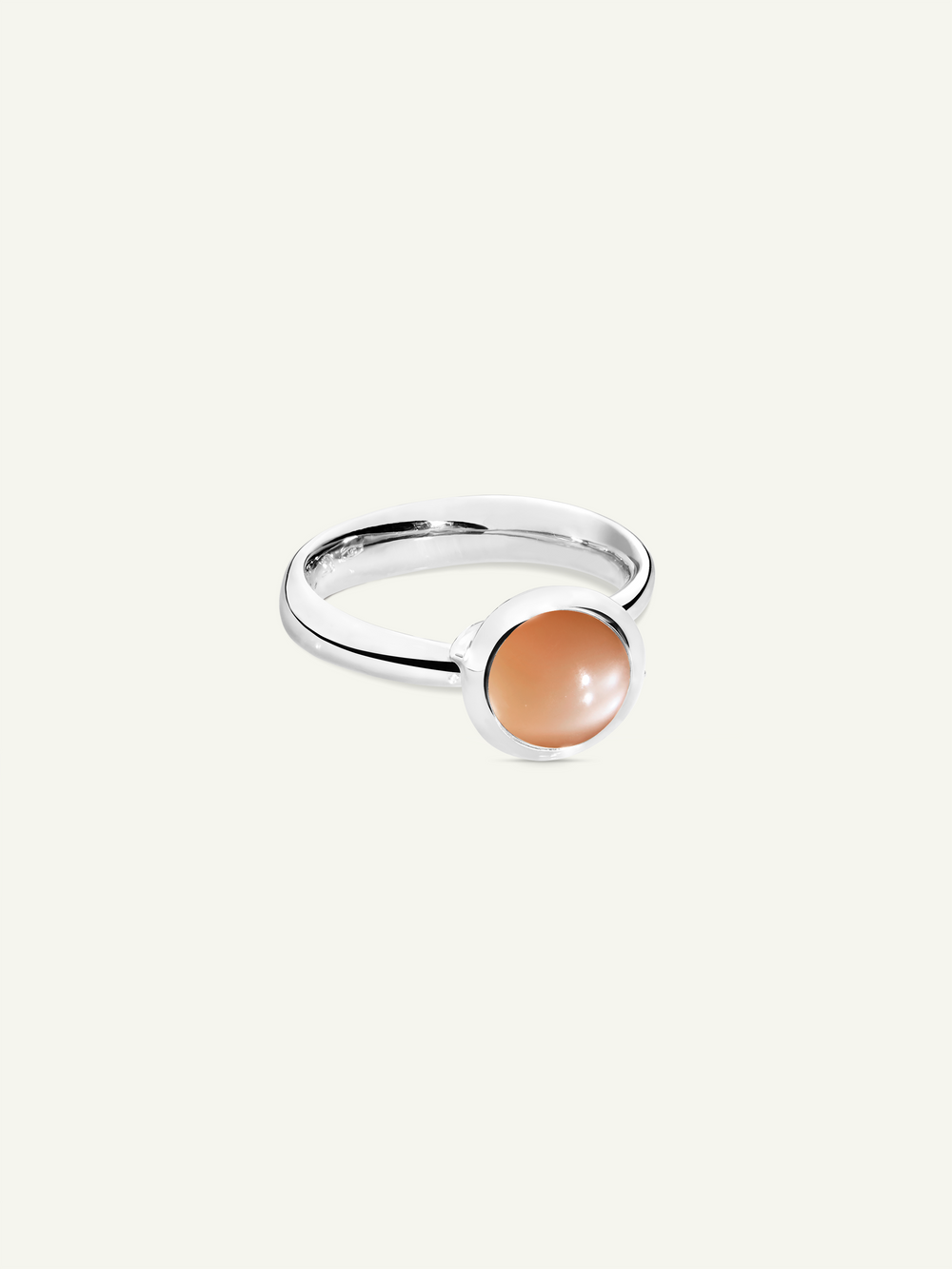 Ring BOUTON small Moonstone brown Brauner Mondstein