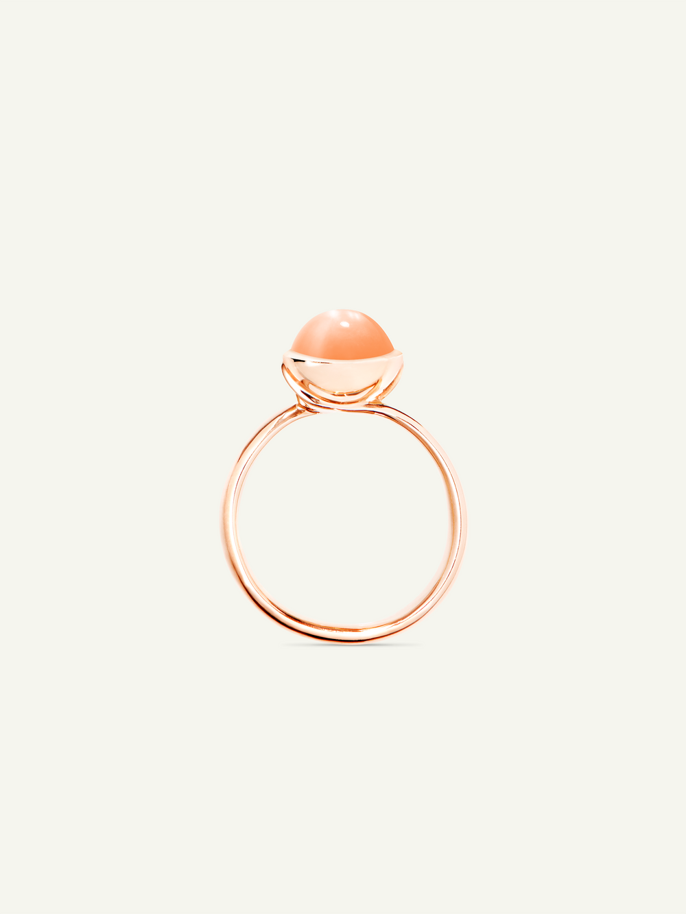 Ring BOUTON small Moonstone orange oranger Mondstein