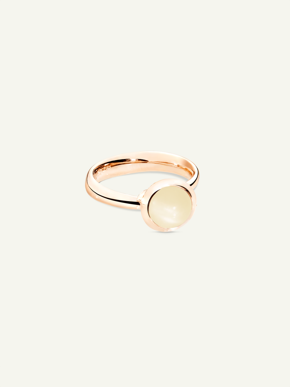 Ring BOUTON small Moonstone sand/white sand Mondstein