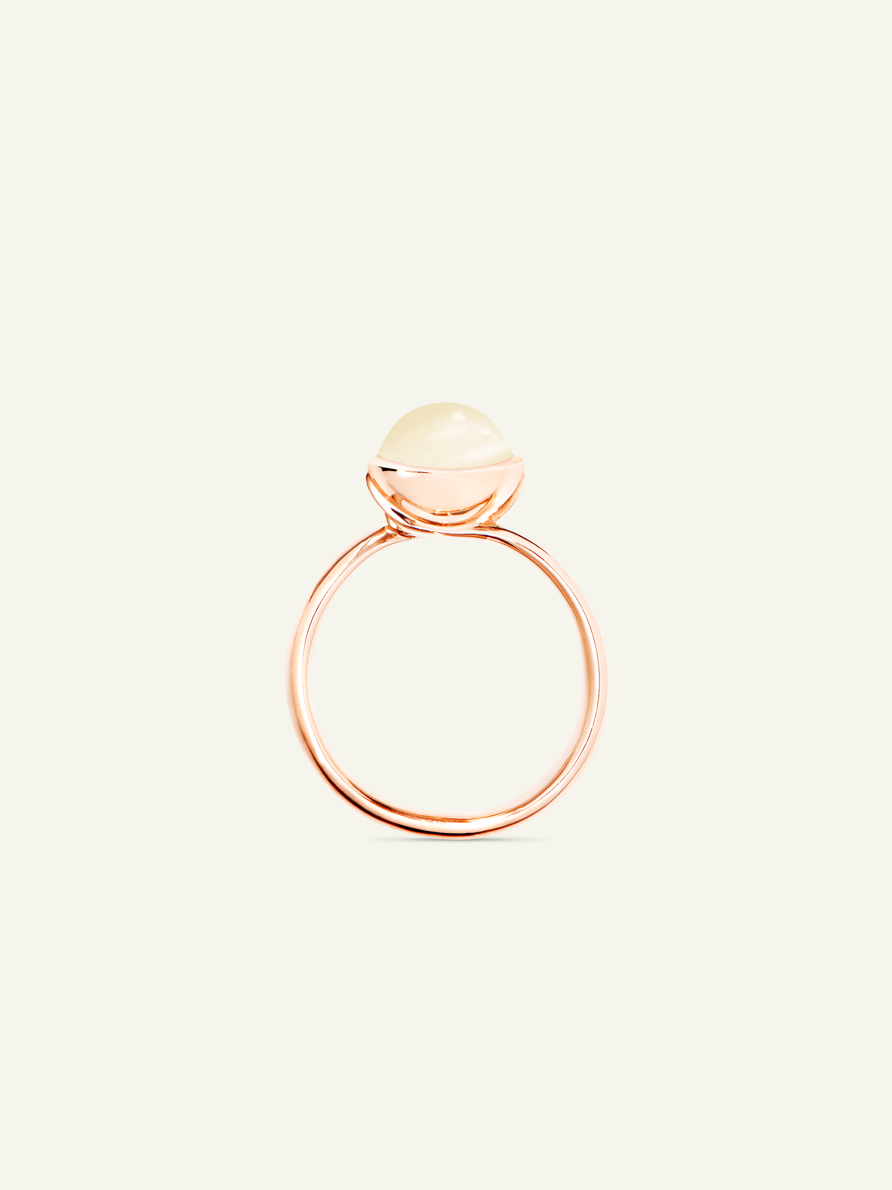 Ring BOUTON small Moonstone sand/white sand Mondstein