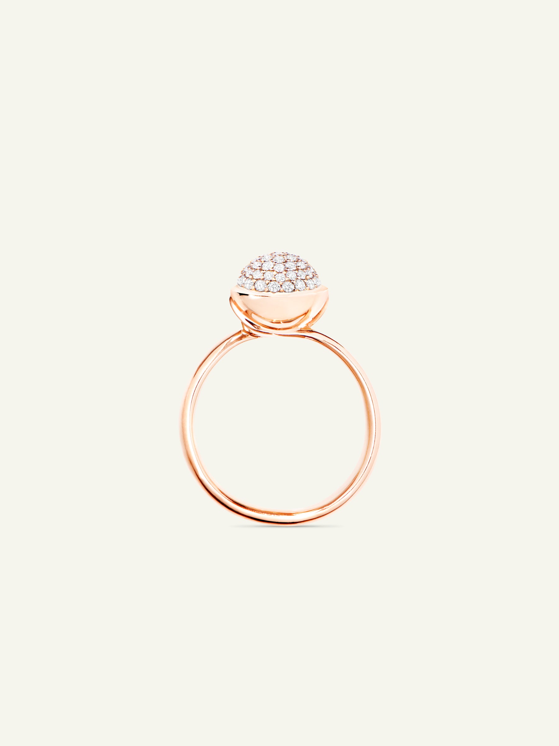 BOUTON Small Ring with Diamond Pavé