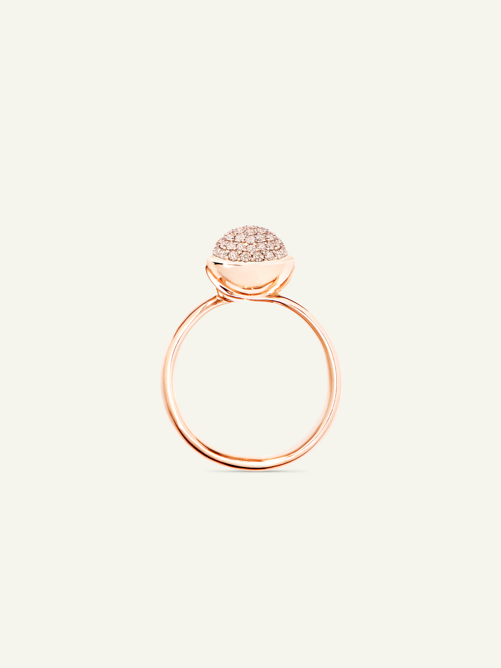 Ring BOUTON small Champagne Diamond Pavé mit Diamant Pavé