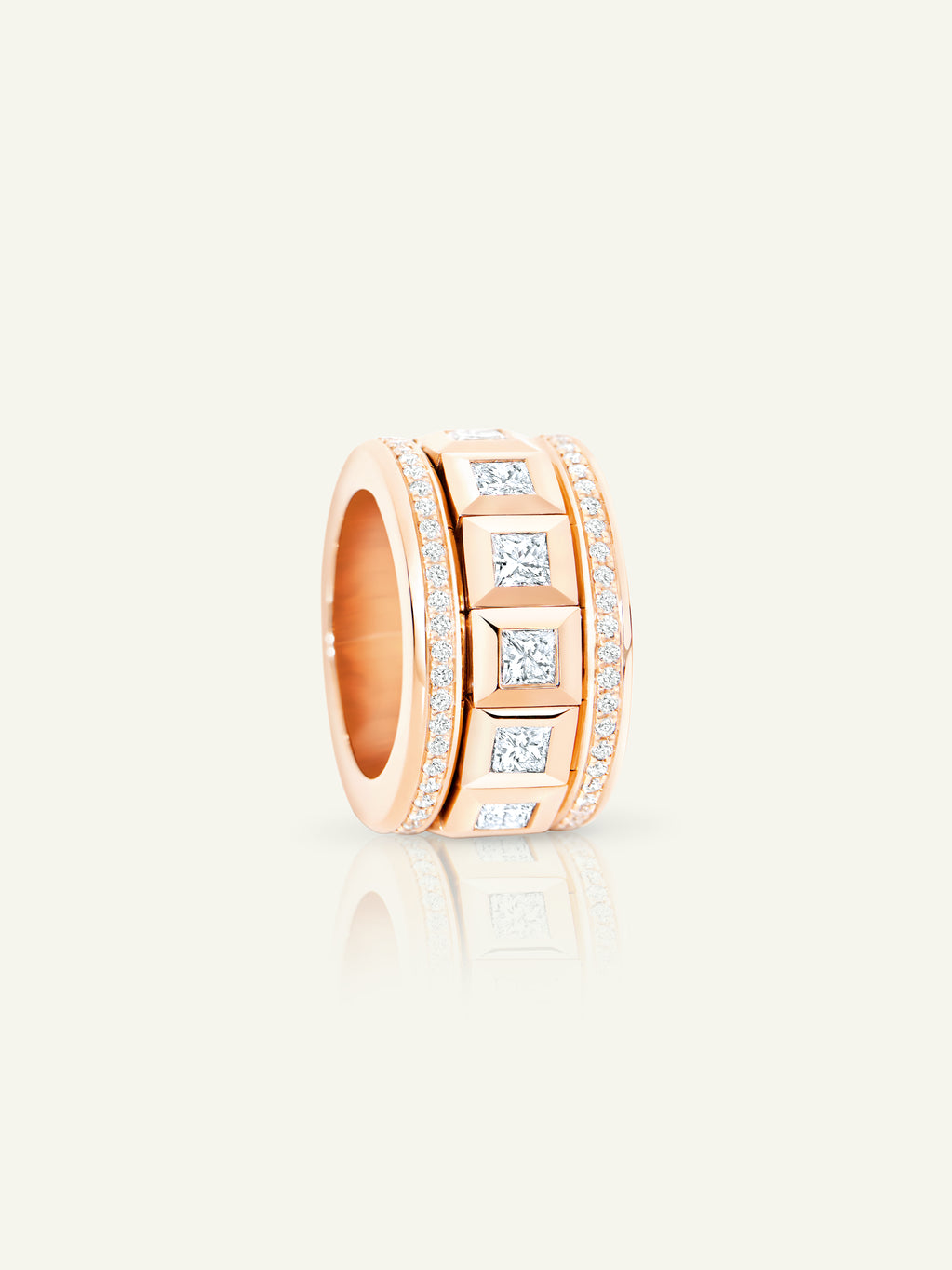 CURRICULUM VITAE 77 Ring Diamanten im Princess Cut und Diamant Pavé
